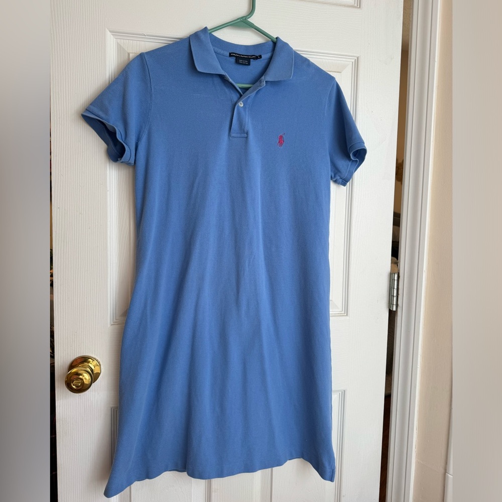 Ralph Lauren Blue Polo Shirt Dress Knee-Length